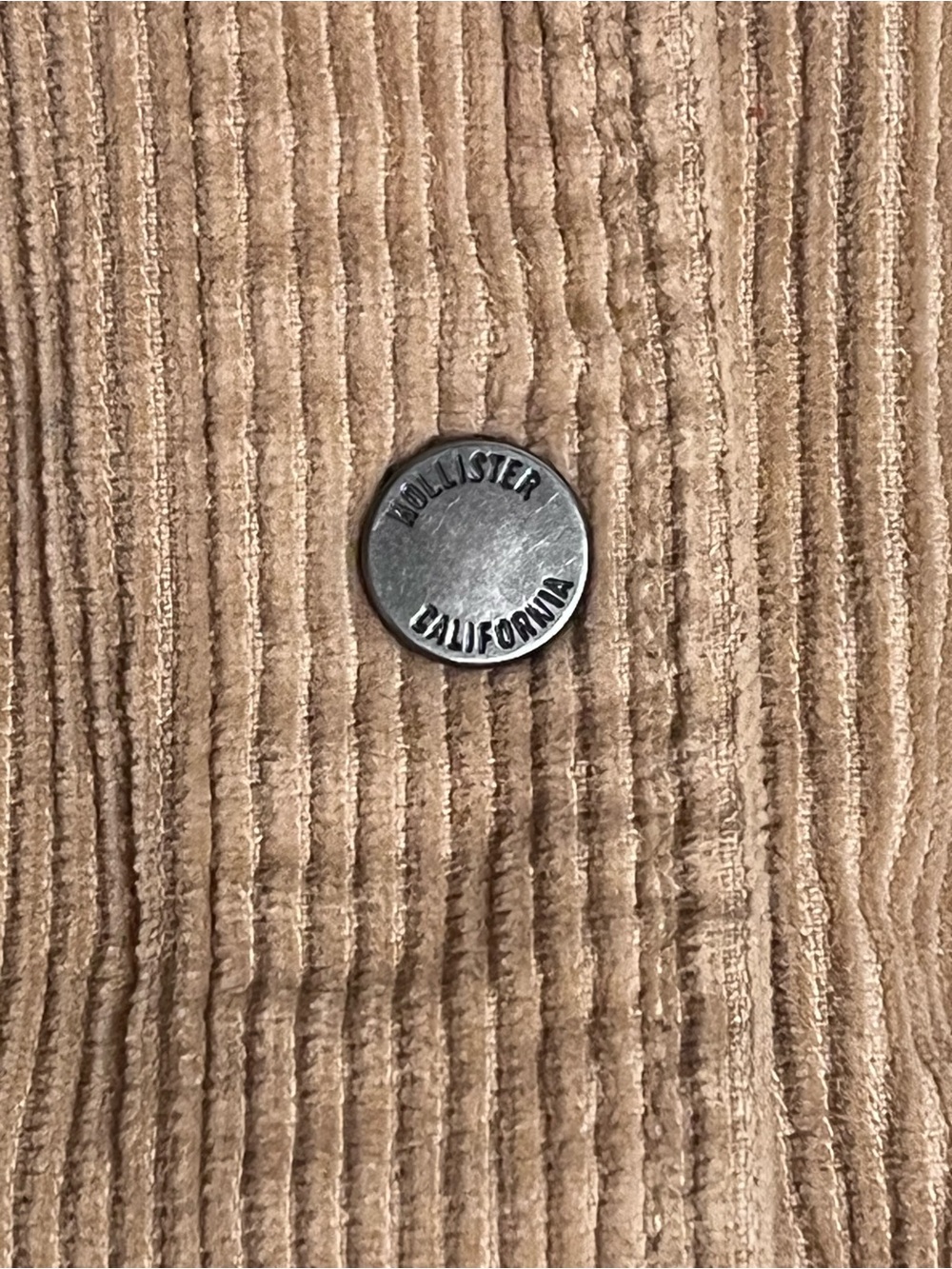 Hollister Hooded Corduroy Shacket Jacket Tan Snap Front Women’s Small - Picture 5 of 8